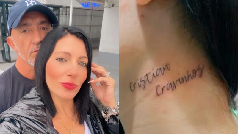 Apaixonada, namorada de Cristian Cravinhos tatua o nome do condenado no pescoço: ‘Orgulho’
