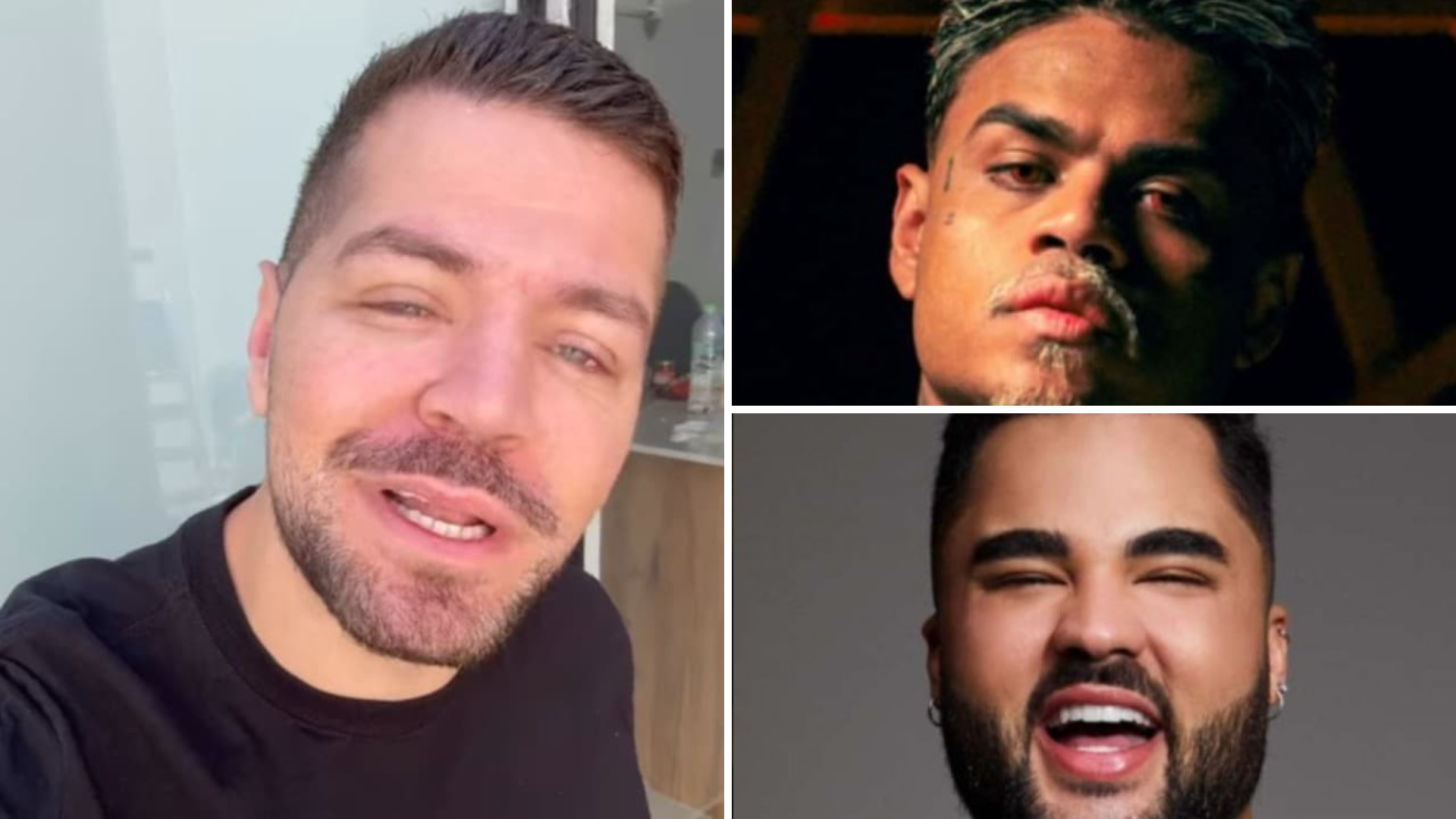 Após afirmar que viu MC Cabelinho e Lucas Guedez se beijando, Victor Sarro esclarece: 'Brincadeira'