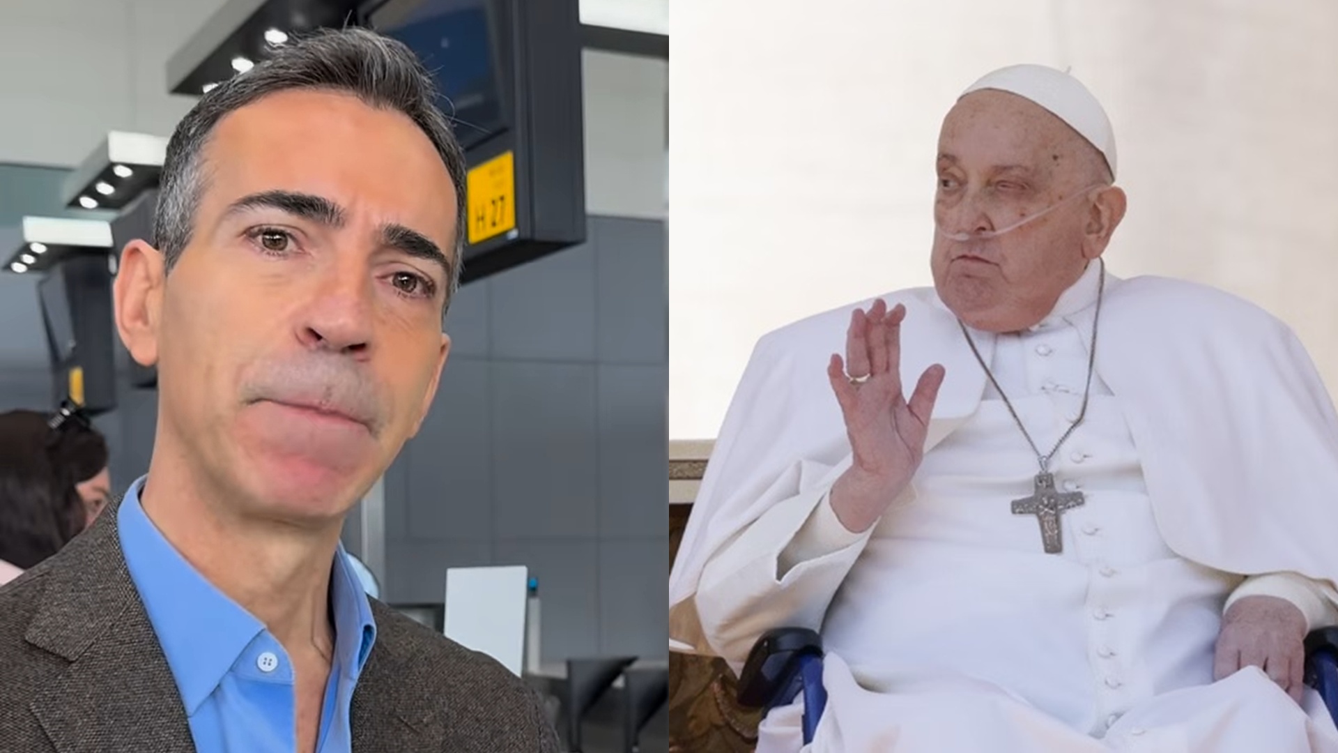 César Tralli corre para a Itália cobrir morte do papa Francisco: ‘Esse momento triste’