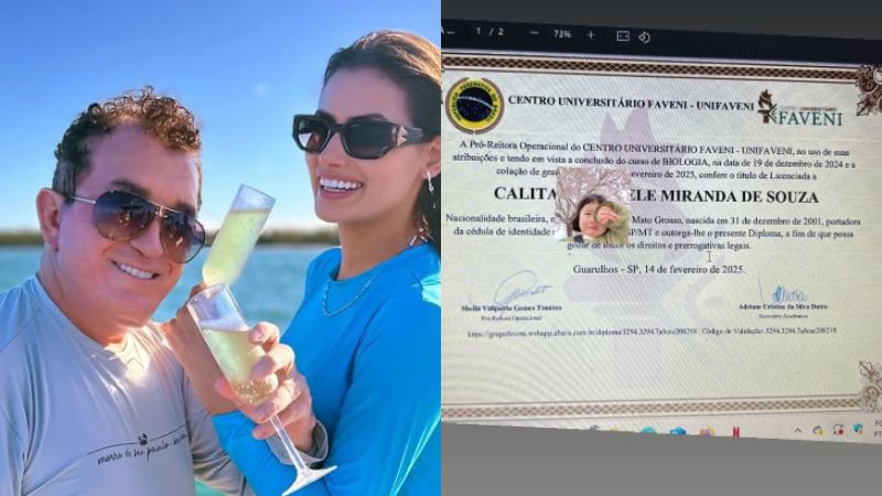 Esposa de Amado Batista comemora formatura na faculdade: ‘Não foram em vão’