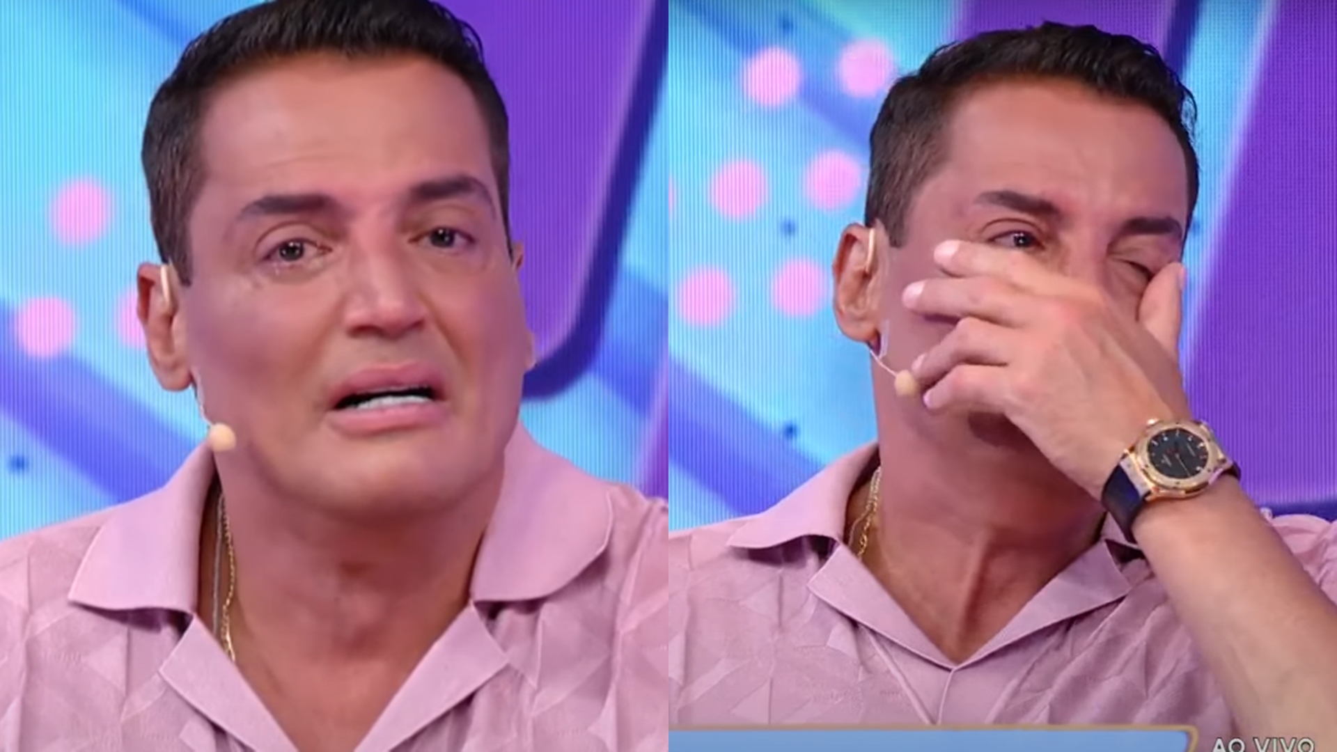 Leo Dias tem ataque de choro ao vivo no SBT após período no hospital: ‘Achei que não ia voltar’