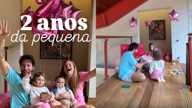 Reação de filha de Viih Tube e Eliezer ao abrir presentes de aniversário surpreende