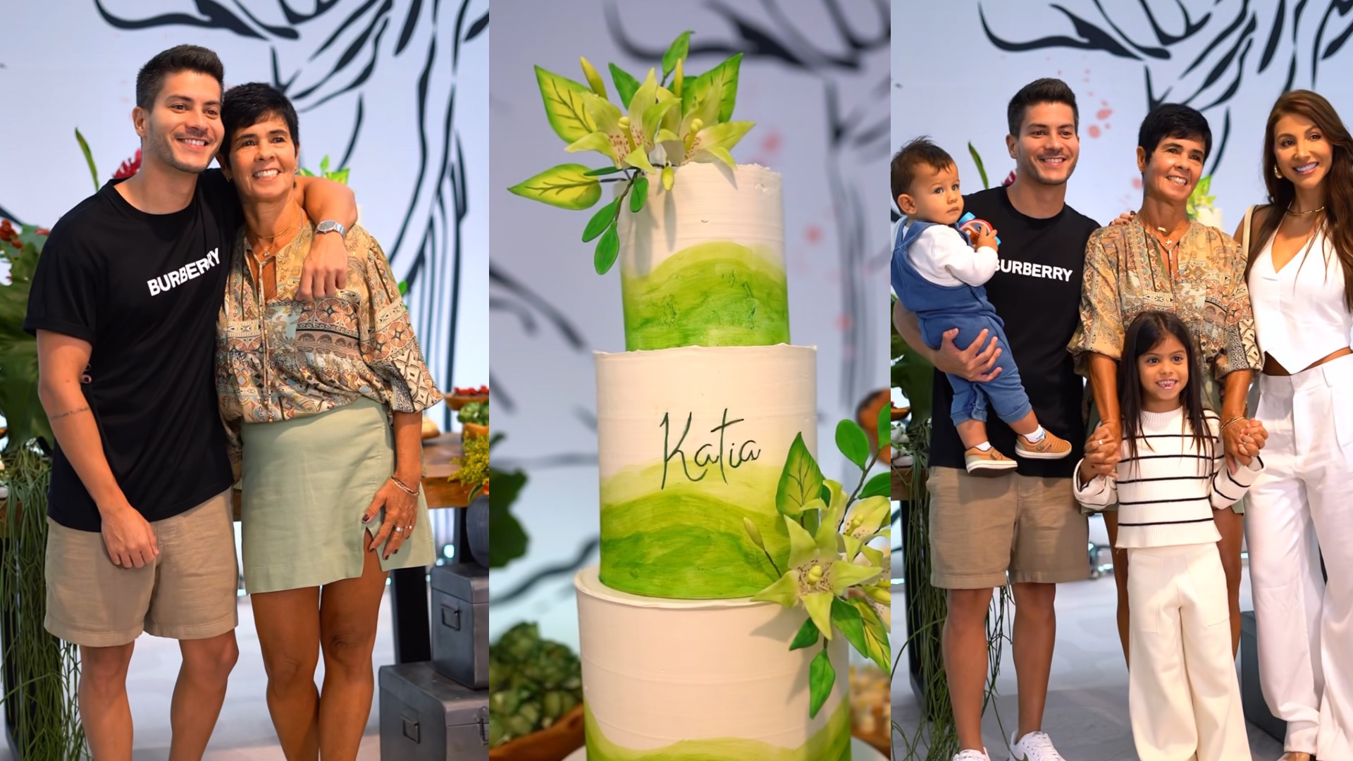 Arthur Aguiar reúne filhos para aniversário surpresa da mãe: ’60 anos’