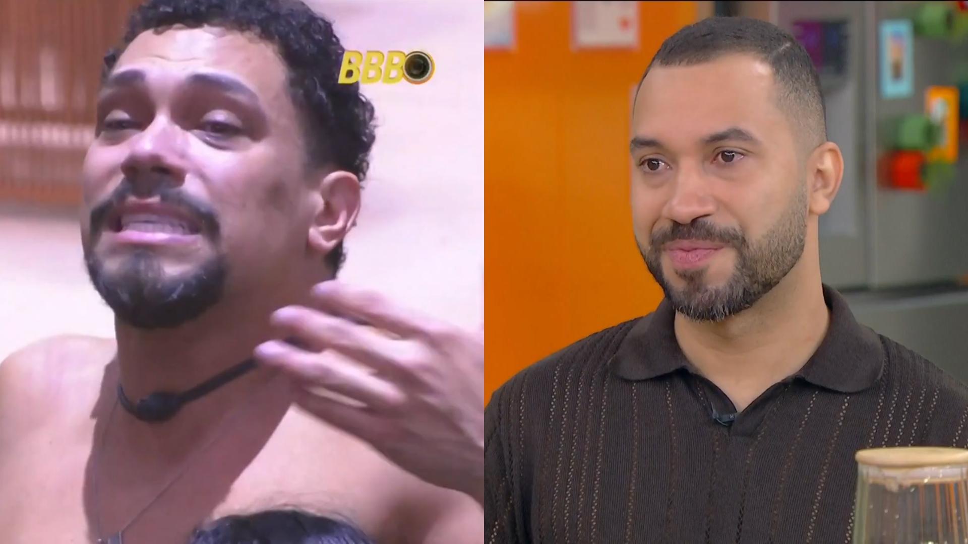 Gil do Vigor chora ao falar de Vinícius se assumir bissexual no BBB 25: ‘Pega na gente’