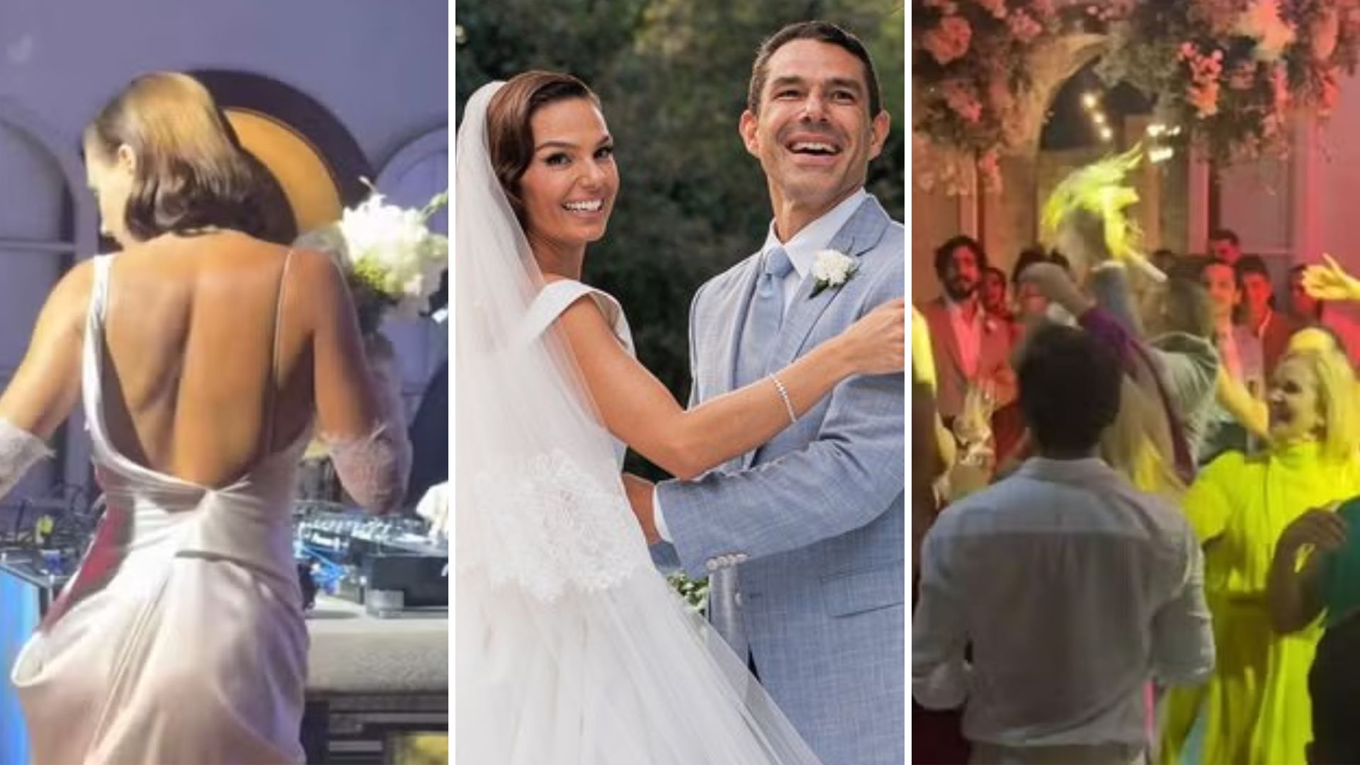 Buquê é disputado por famosos em casamento de Isis Valverde: veja quem pegou