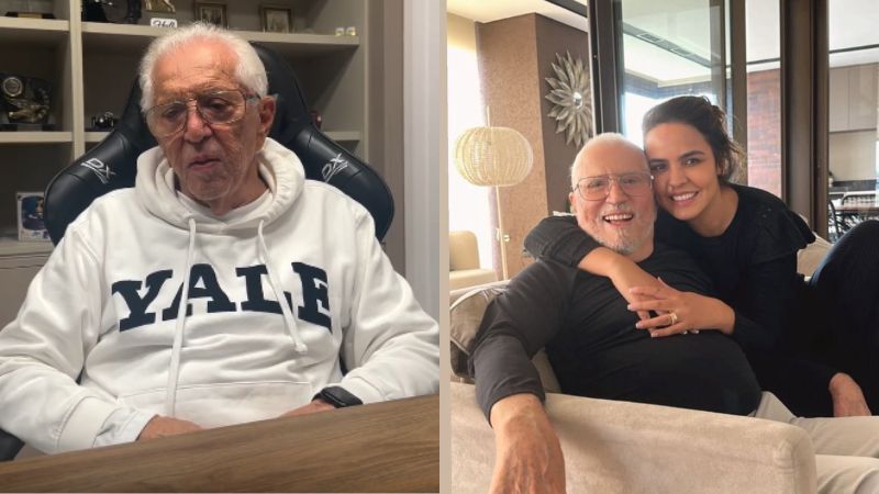 Carlos Alberto de Nóbrega exalta esposa 40 anos mais nova: ‘Cuida de mim’