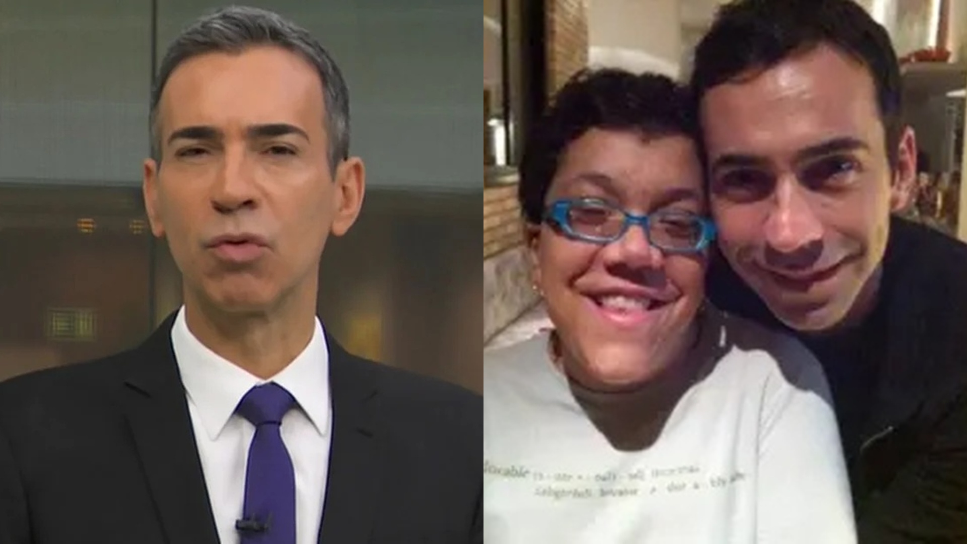 César Tralli se emociona ao expor preconceito contra a irmã com deficiência: ‘Dignidade’
