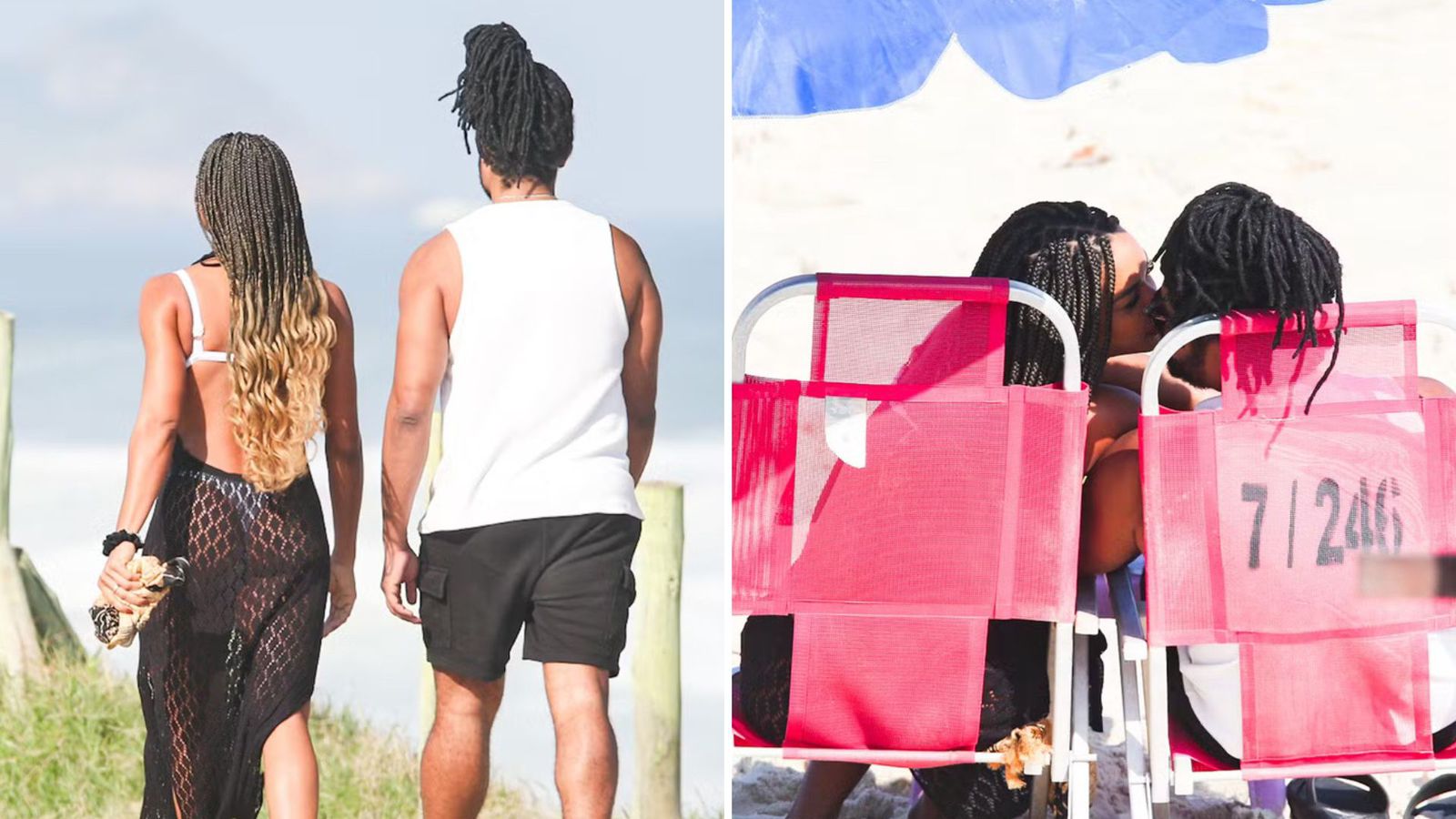 Retomando romance do ‘BBB 25’, Aline e Diogo são flagrados em momento íntimo na praia