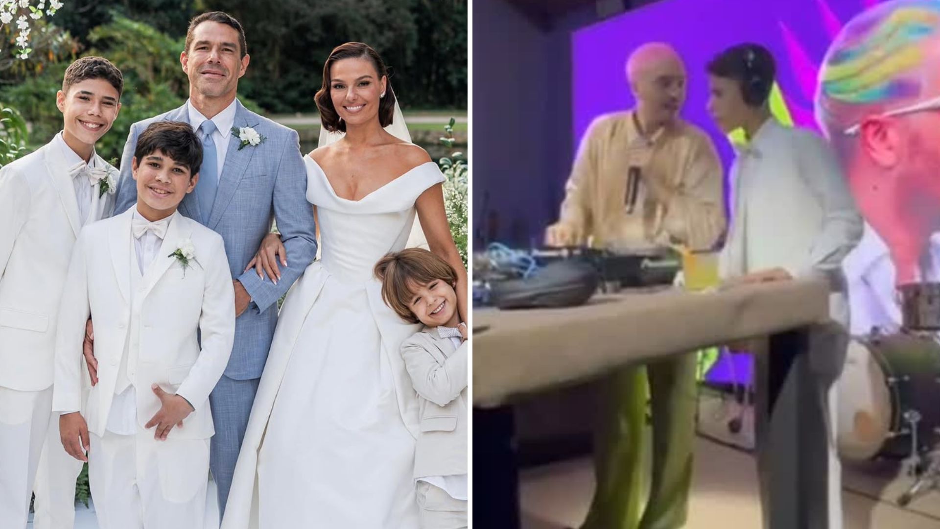 Filho de Wanessa faz surpresa em casamento de Marcus Buaiz com Isis Valverde
