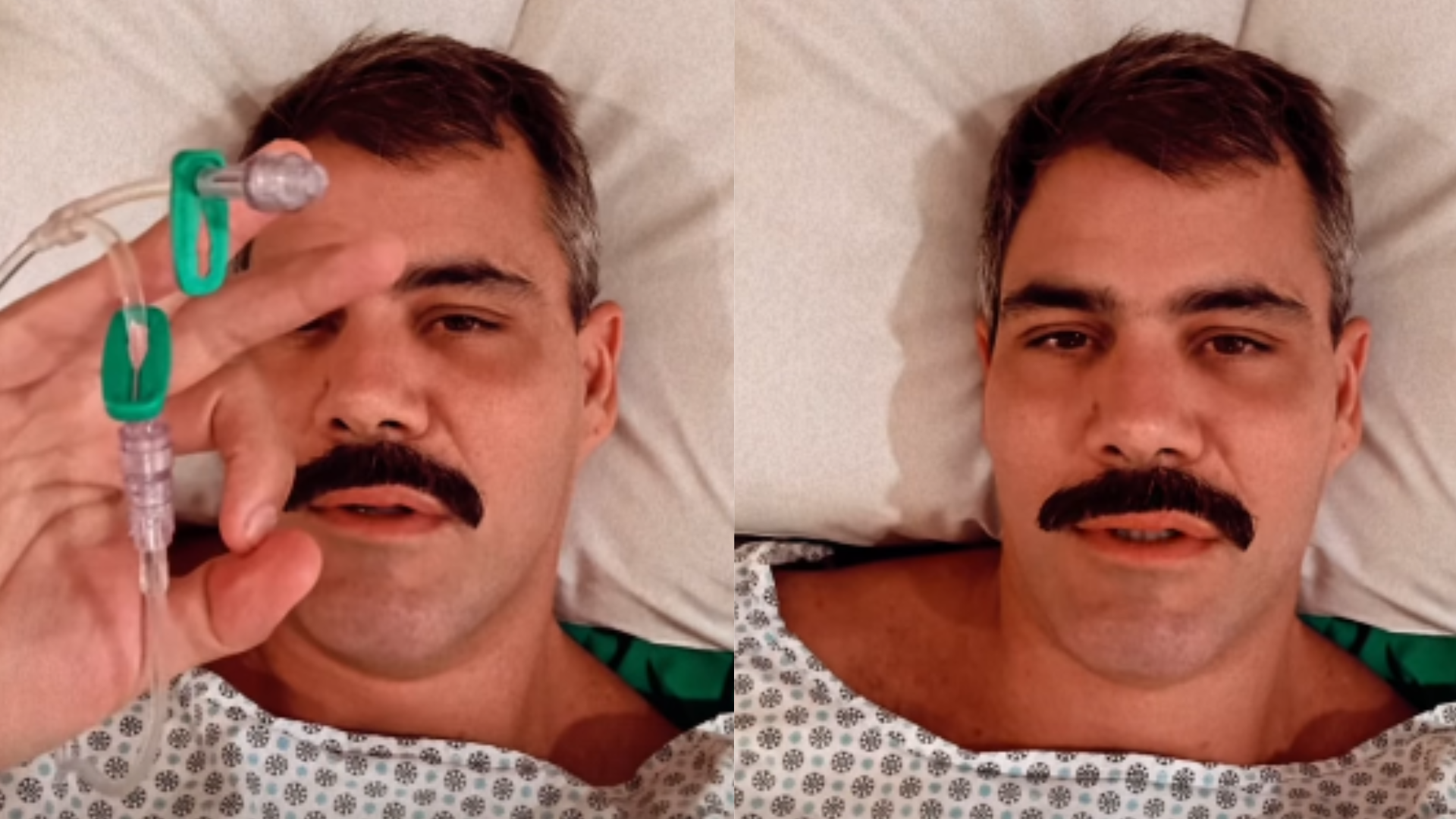 Juliano Cazarré passa por cirurgia e surge grogue em vídeo: ‘Acordando’