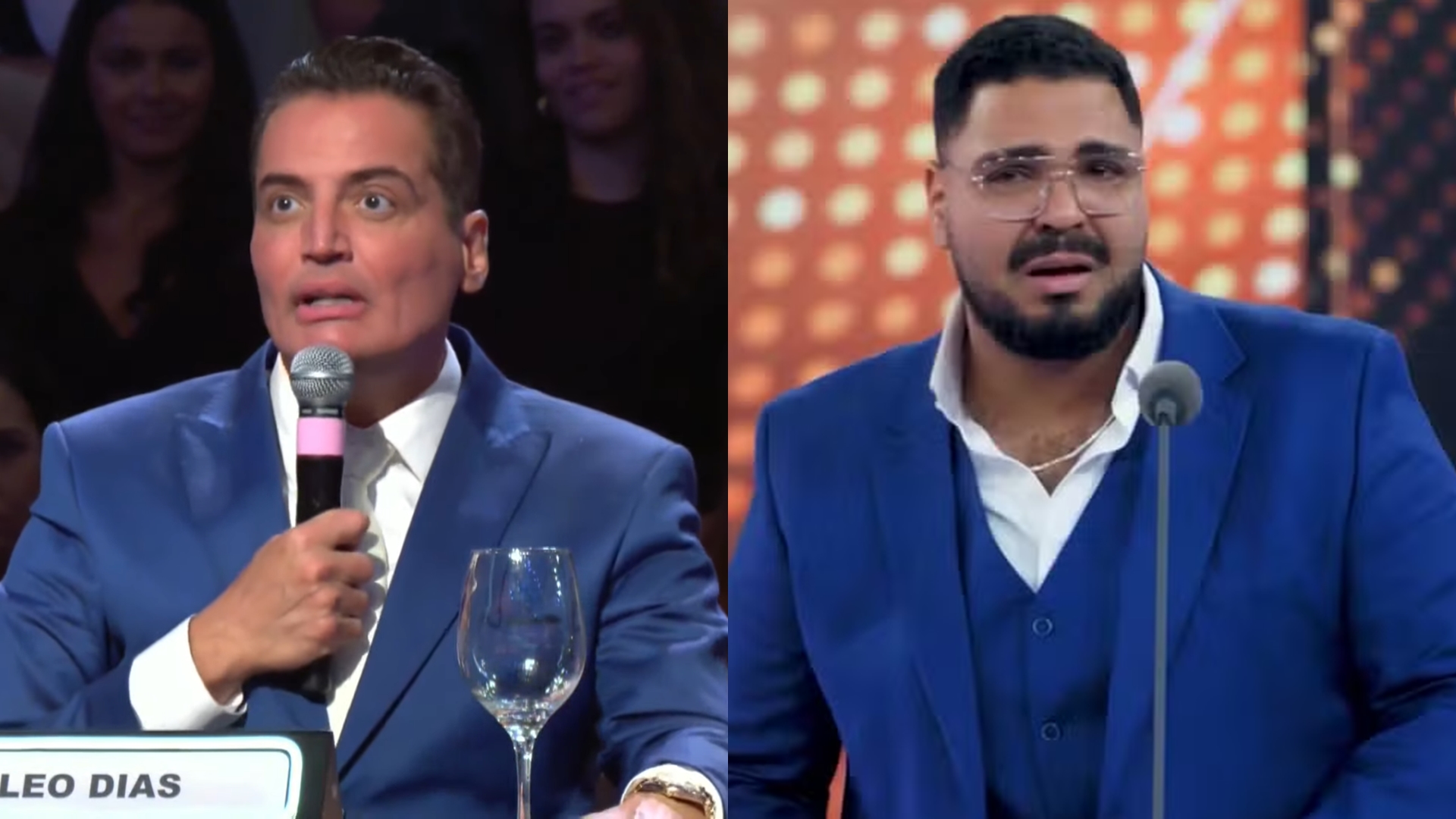 Leo Dias diz no Troféu Imprensa que está ‘cansado’ do Paulo Vieira e o humorista rebate