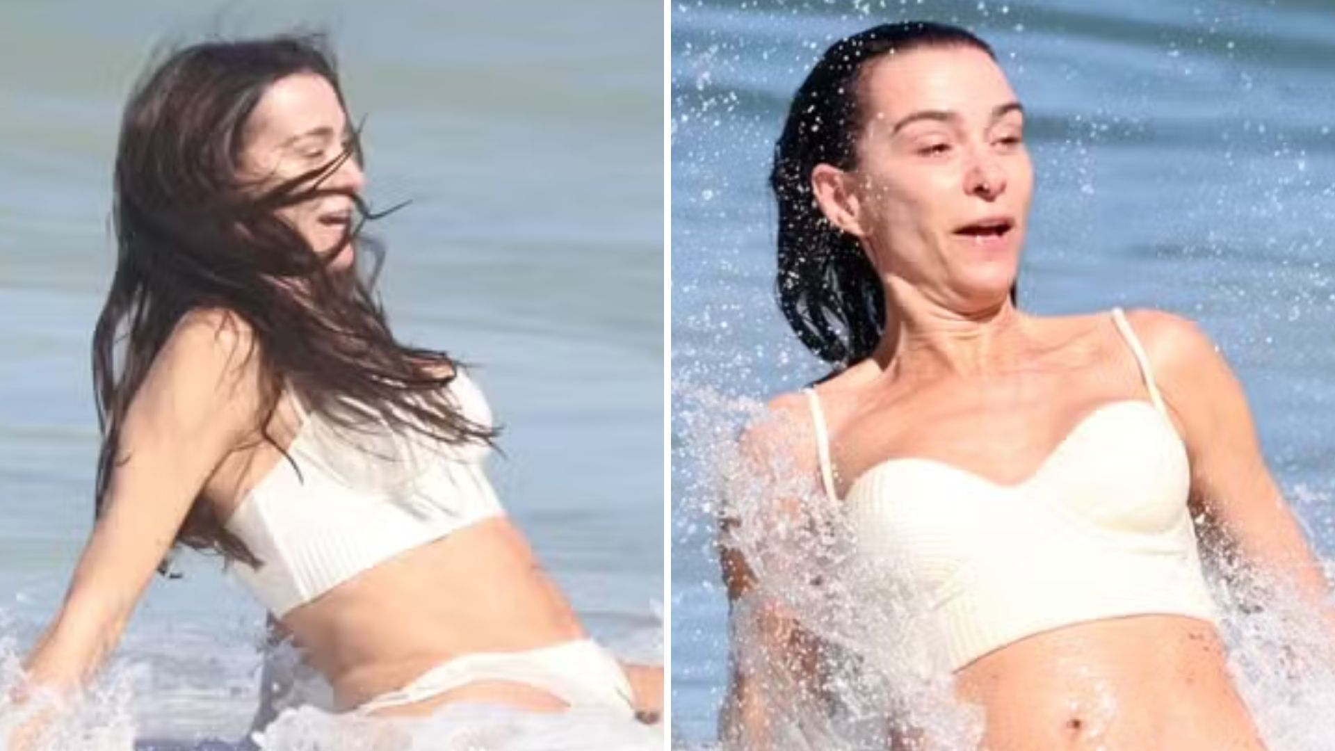 Quem nunca? Monica Martelli toma ‘caldo’ na Praia do Leblon, no Rio de Janeiro