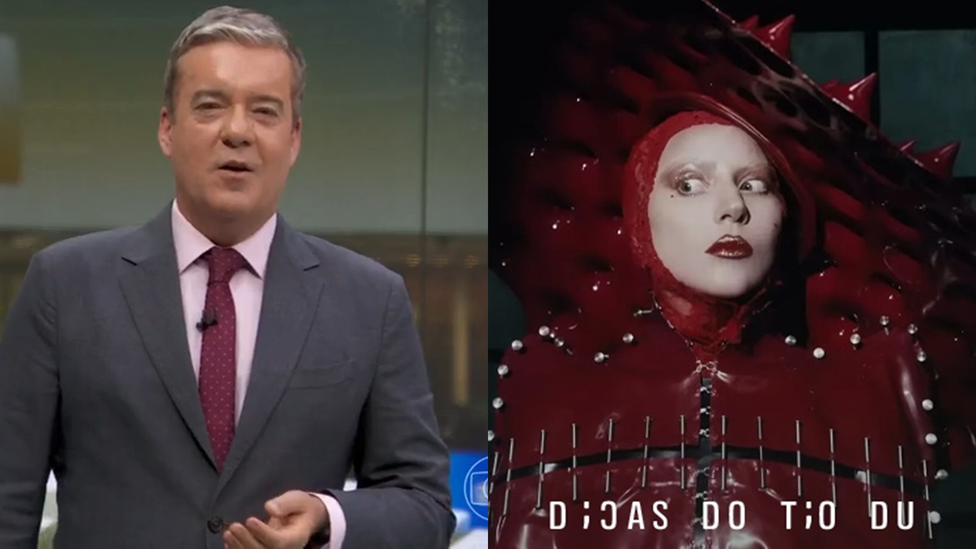 Kovalick quebra o protocolo na Globo e revela ser fã de Lady Gaga: ‘Sei todas as músicas’