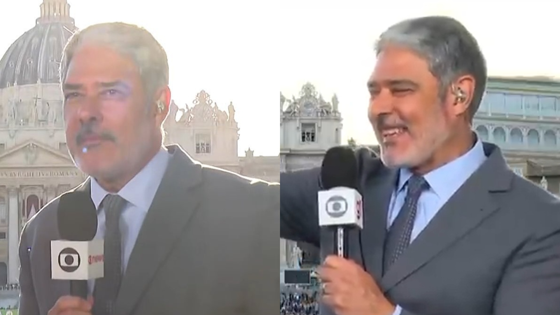 William Bonner é interrompido com berreiro de brasileiros ao anunciar o Papa: ‘Está atraindo’