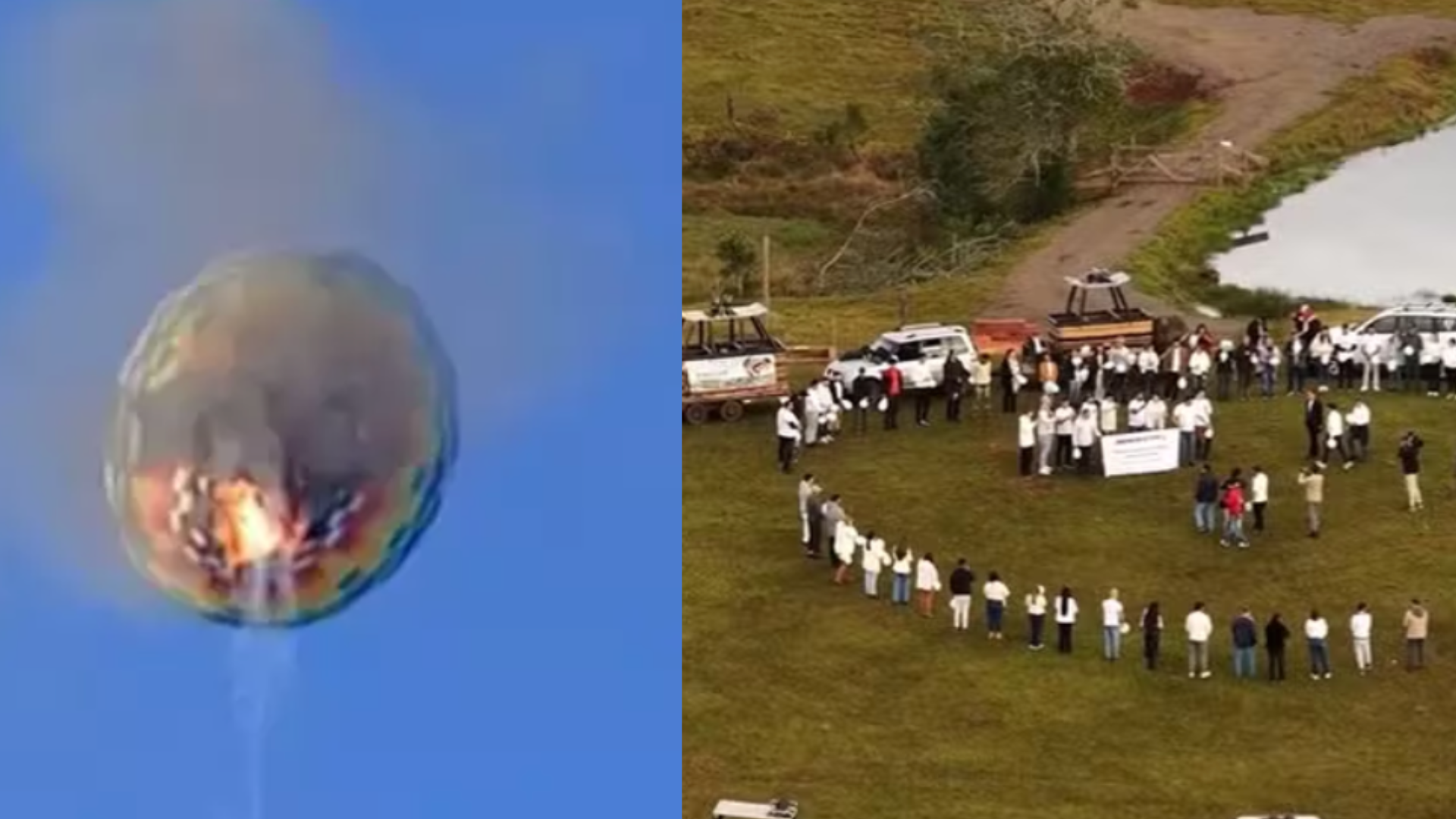 Uma semana após tragédia do balão, moradores prestam homenagem às vítimas em SC