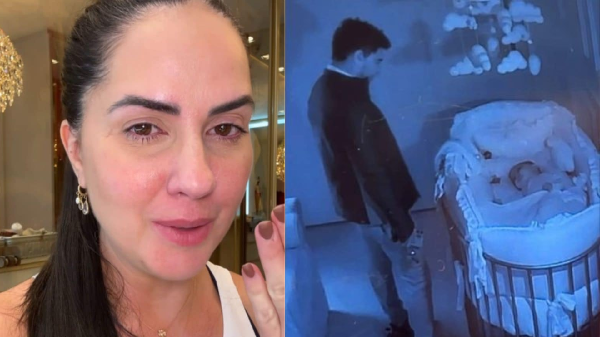 Graciele Lacerda se emociona ao flagrar despedida de Zezé Di Camargo da filha bebê: