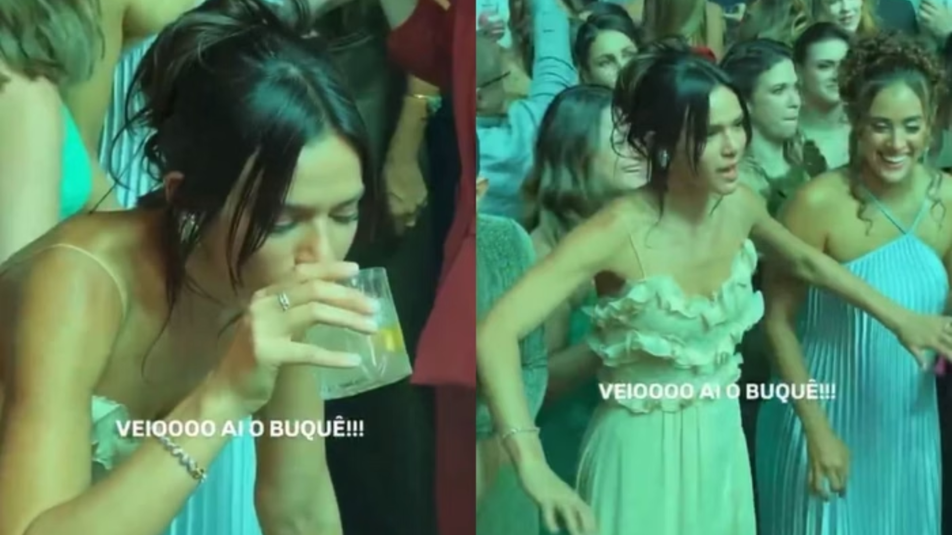 Vídeo: Bruna Marquezine viraliza na web ao surgir disputando buquê do casamento de Gi Lancellotti