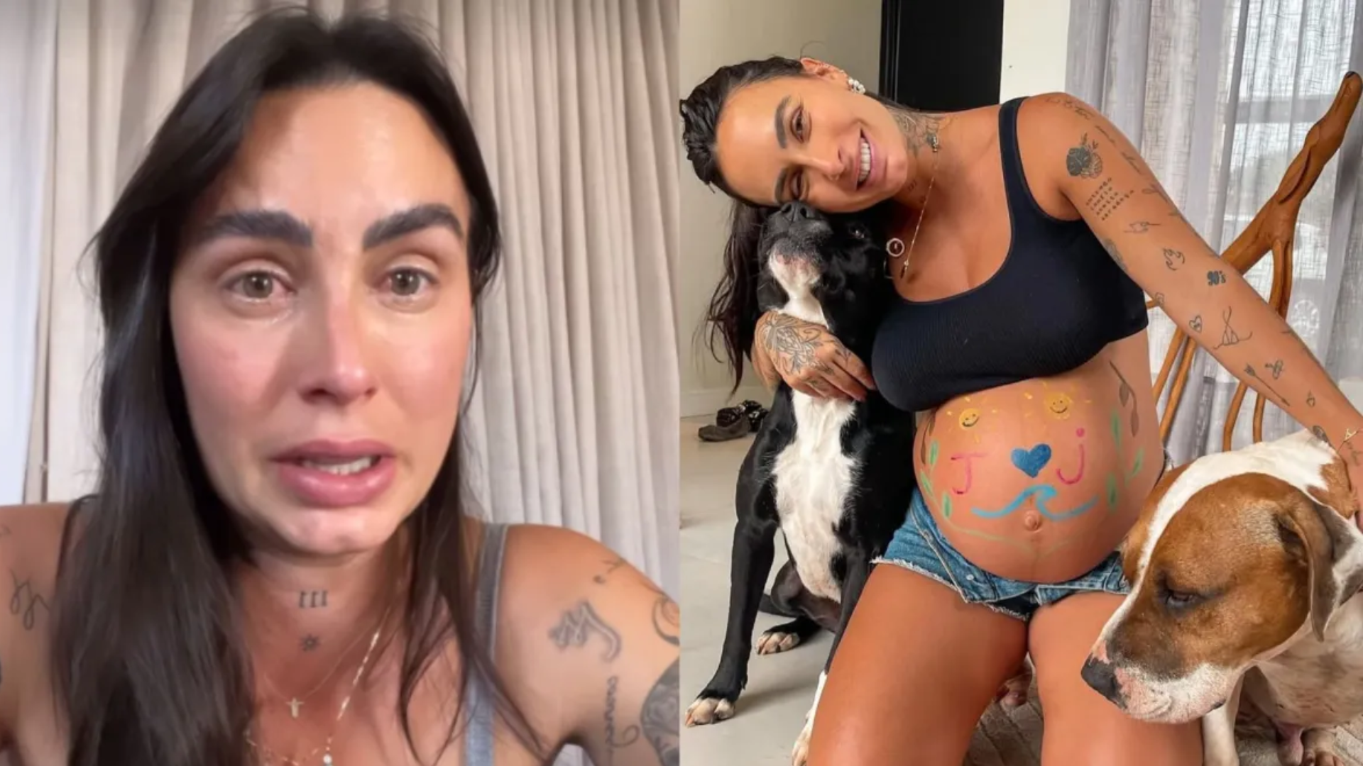 Grávida de gêmeos, influenciadora toma decisão e tira pitbulls de casa: ‘Coisas perigosas…’