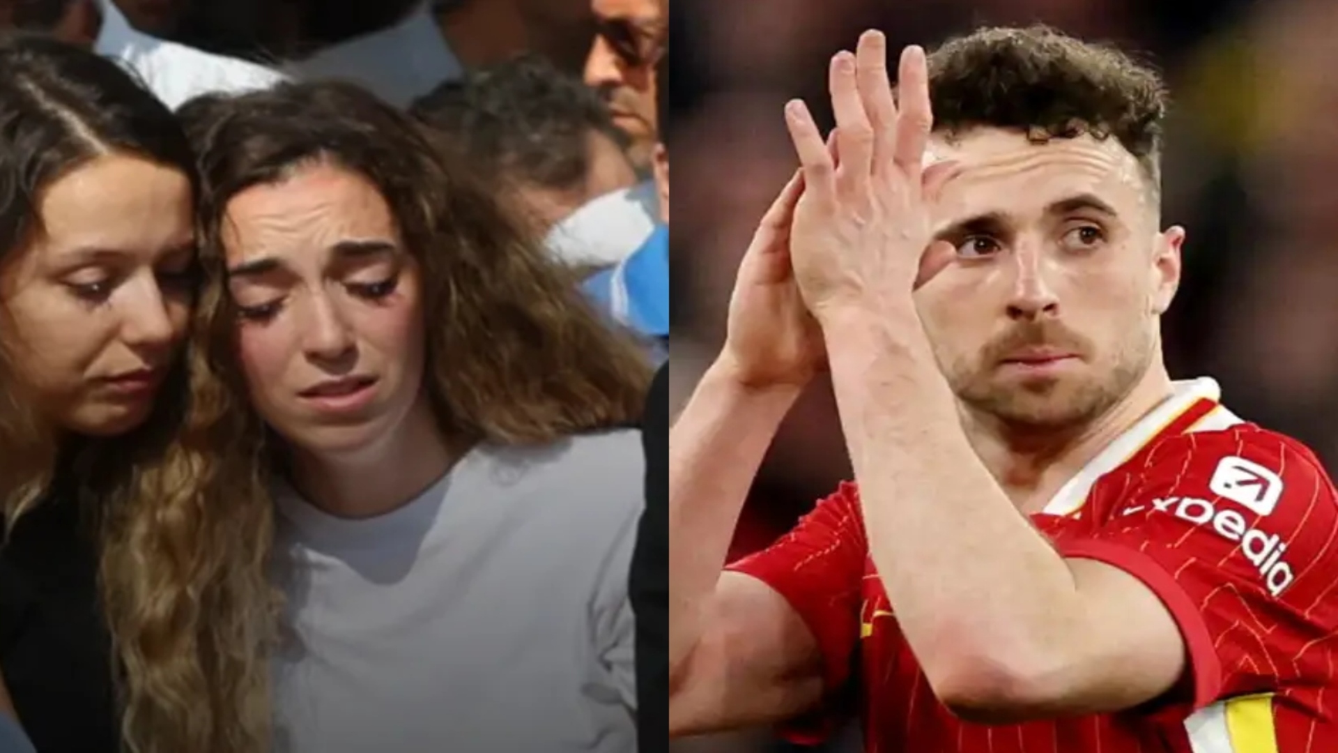VÍDEO: Esposa de Diogo Jota fica aos prantos e desaba durante enterro