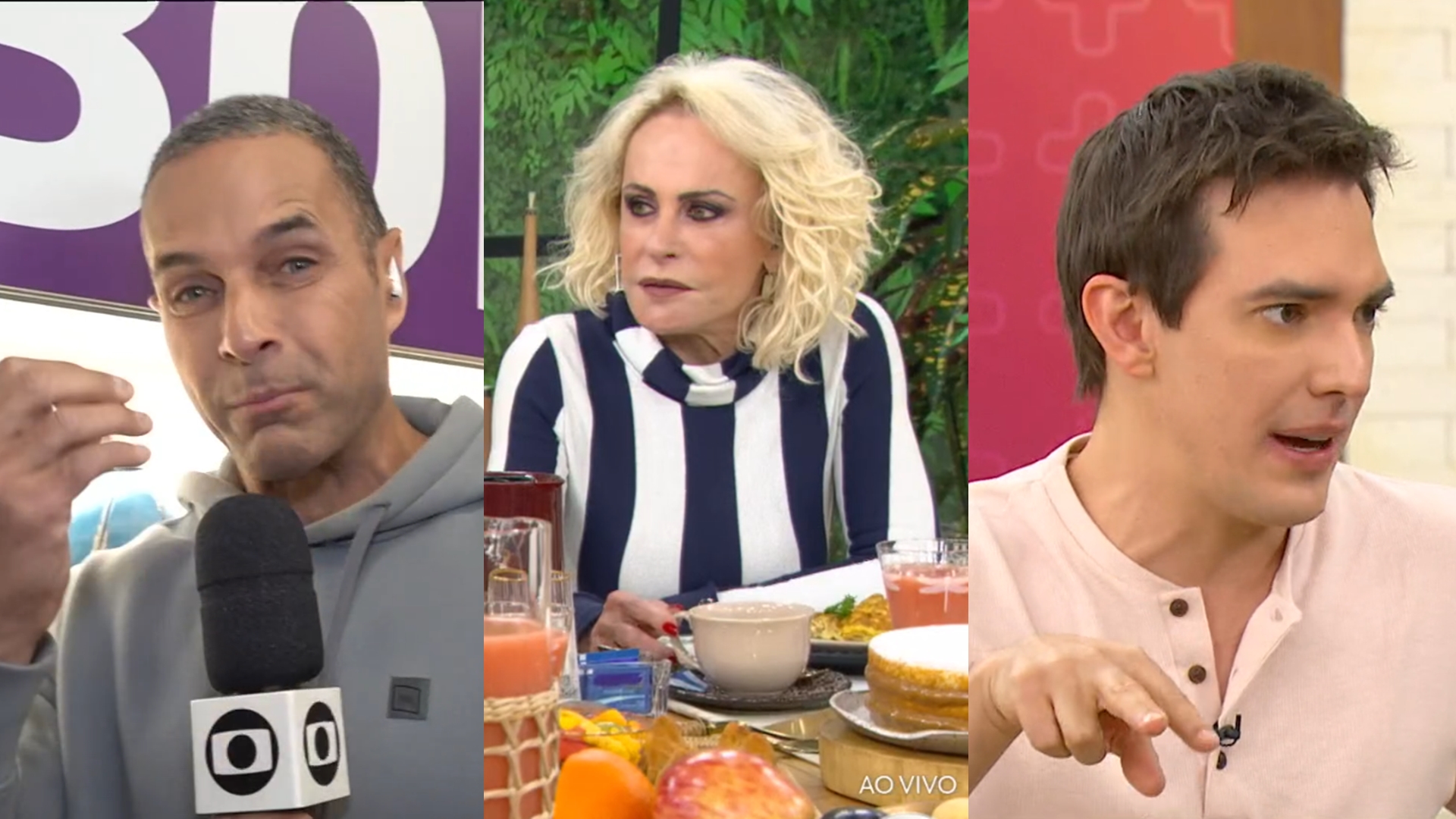 Repórter do Mais Você surpreende colega ao vivo e Ana Maria Braga rebate: ‘Não é obrigado a saber’