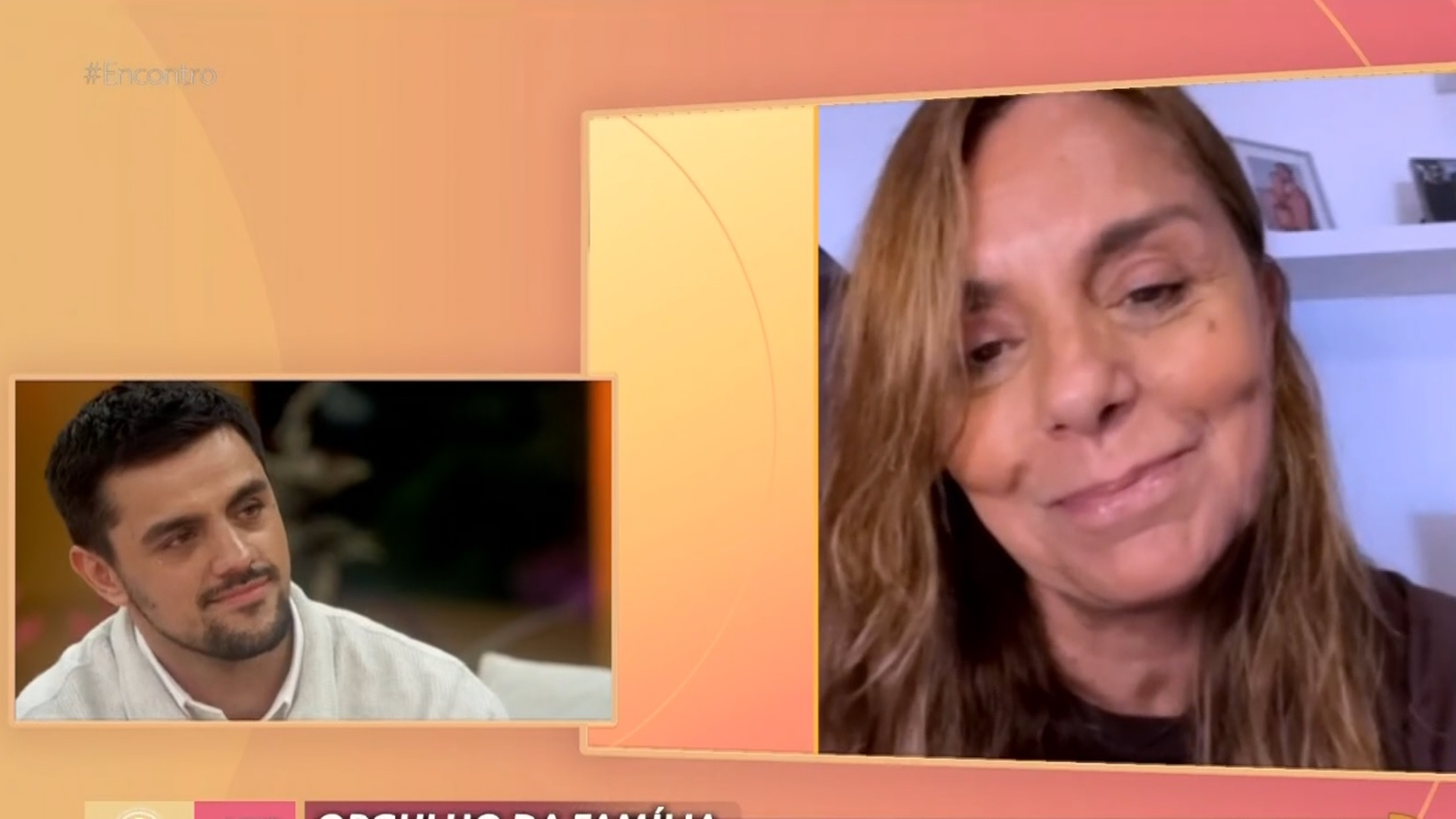 Mãe de Felipe Simas emociona o famoso com história no Encontro: ‘Cisto no ovário’