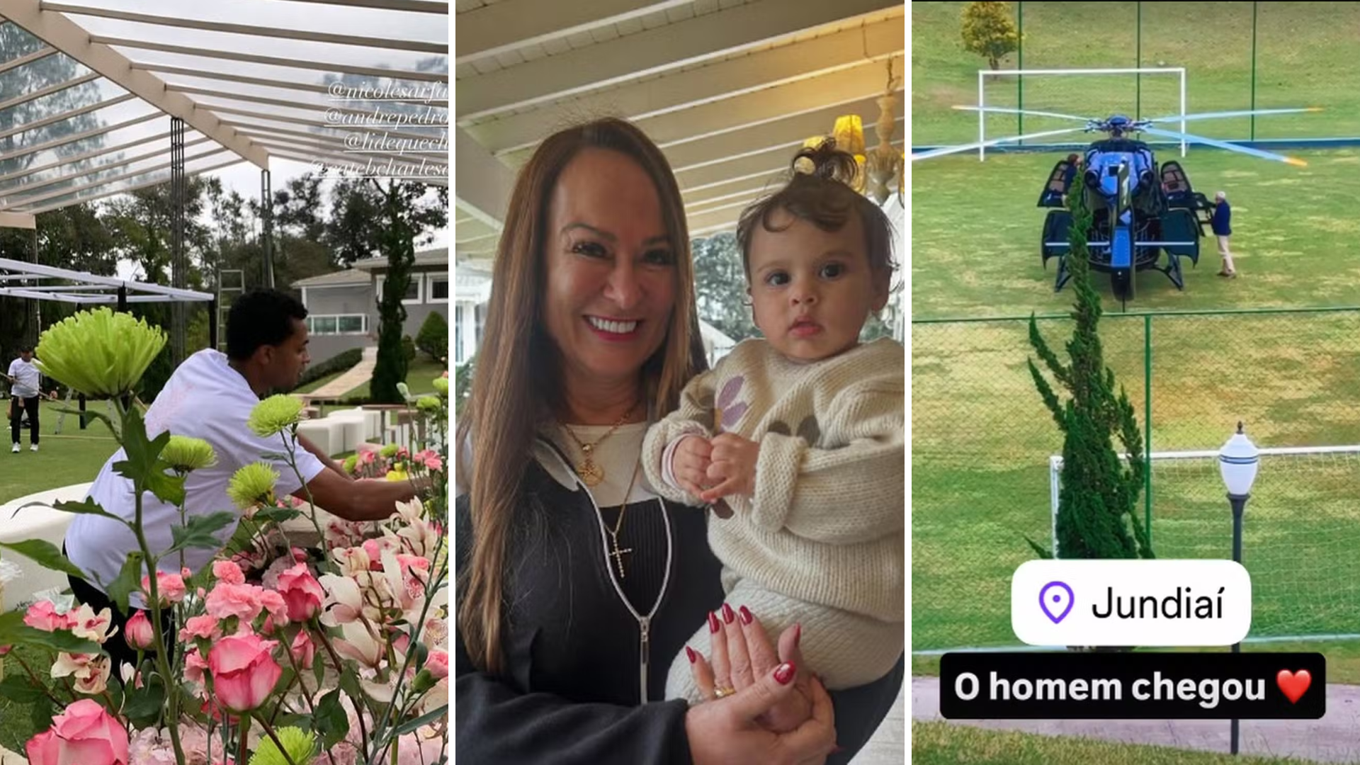LUXO! Festa de aniversário de filha de Neymar e Amanda Kimberlly, tem helicóptero e muitas flores