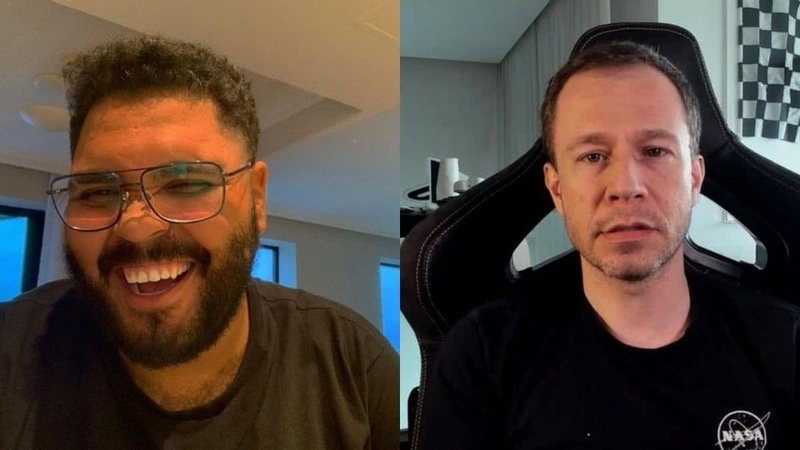 ‘Deus o tenha no SBT’: Paulo Vieira faz piada com ida de Tiago Leifert para o SBT