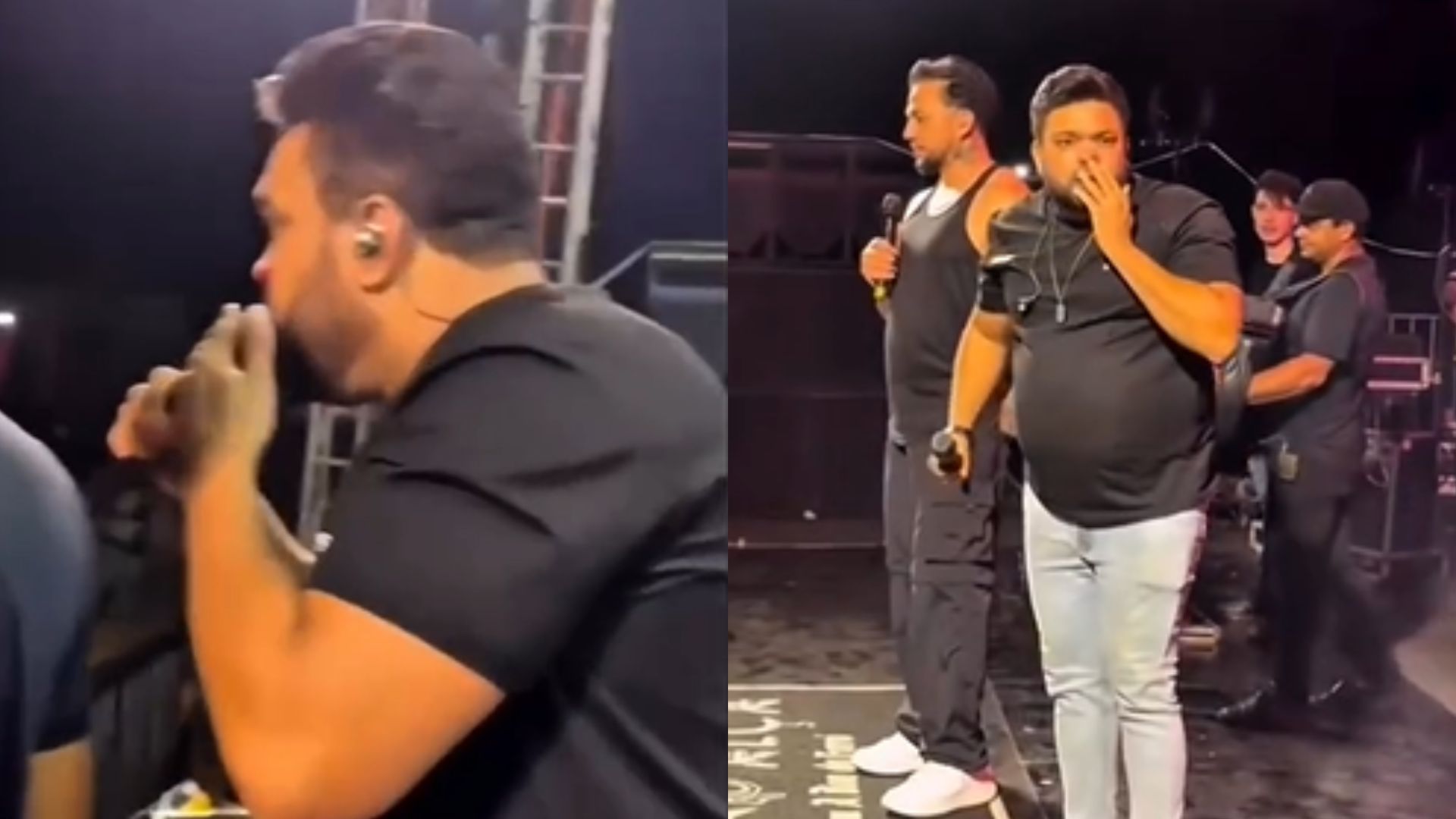 Cantor de forró termina show com rosto sangrando após ser atingido por lata