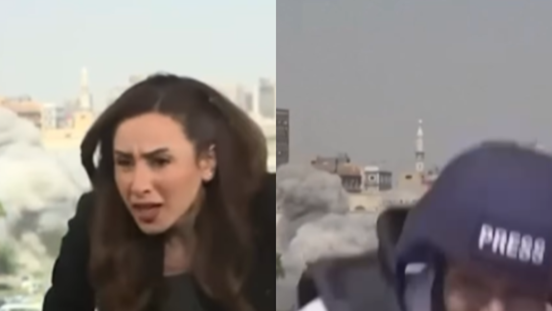 VÍDEO: Apresentadora e repórter são surpreendidos ao vivo por ataque israelense na Síria
