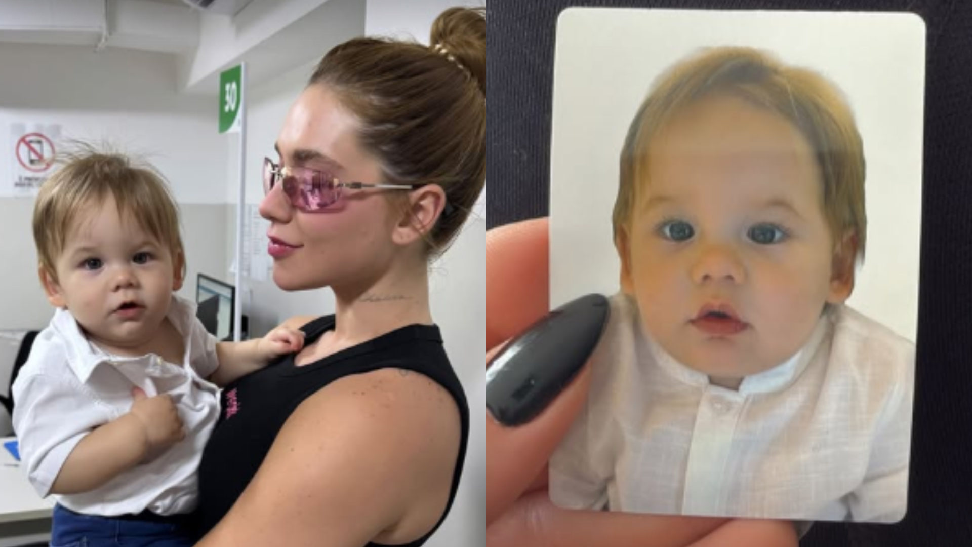 Virginia Fonseca leva filho caçula para renovar passaporte