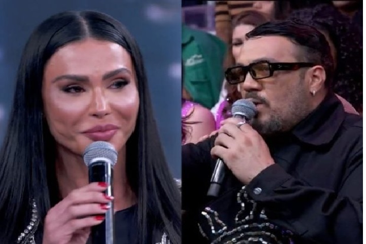 Gracyanne e Belo chamam atenção no ‘Domingão’ e público não perdoa: ‘Coitada da namorada’
