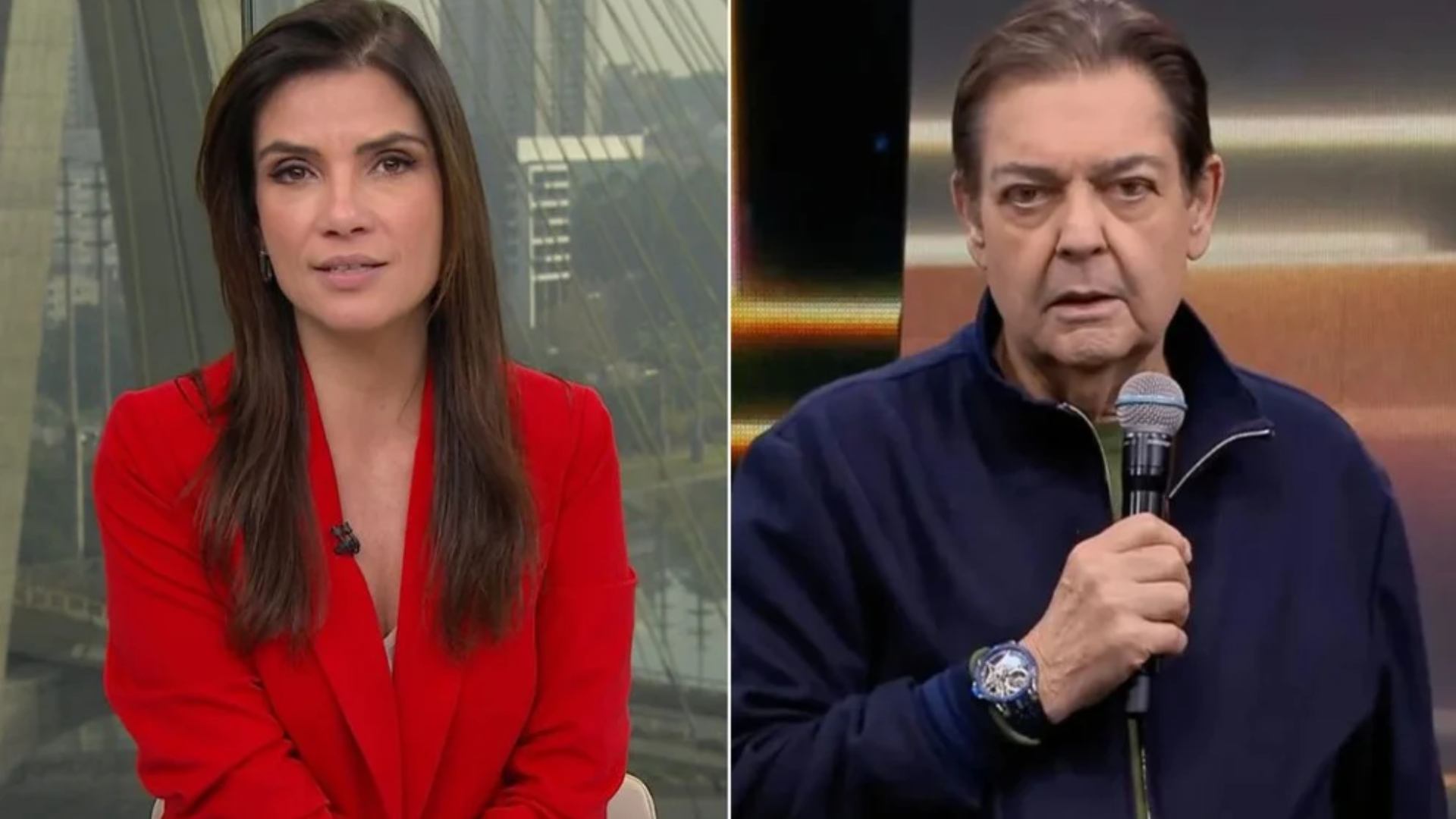 Jornalista interrompe jornal para falar sobre Faustão e quebra protocolo