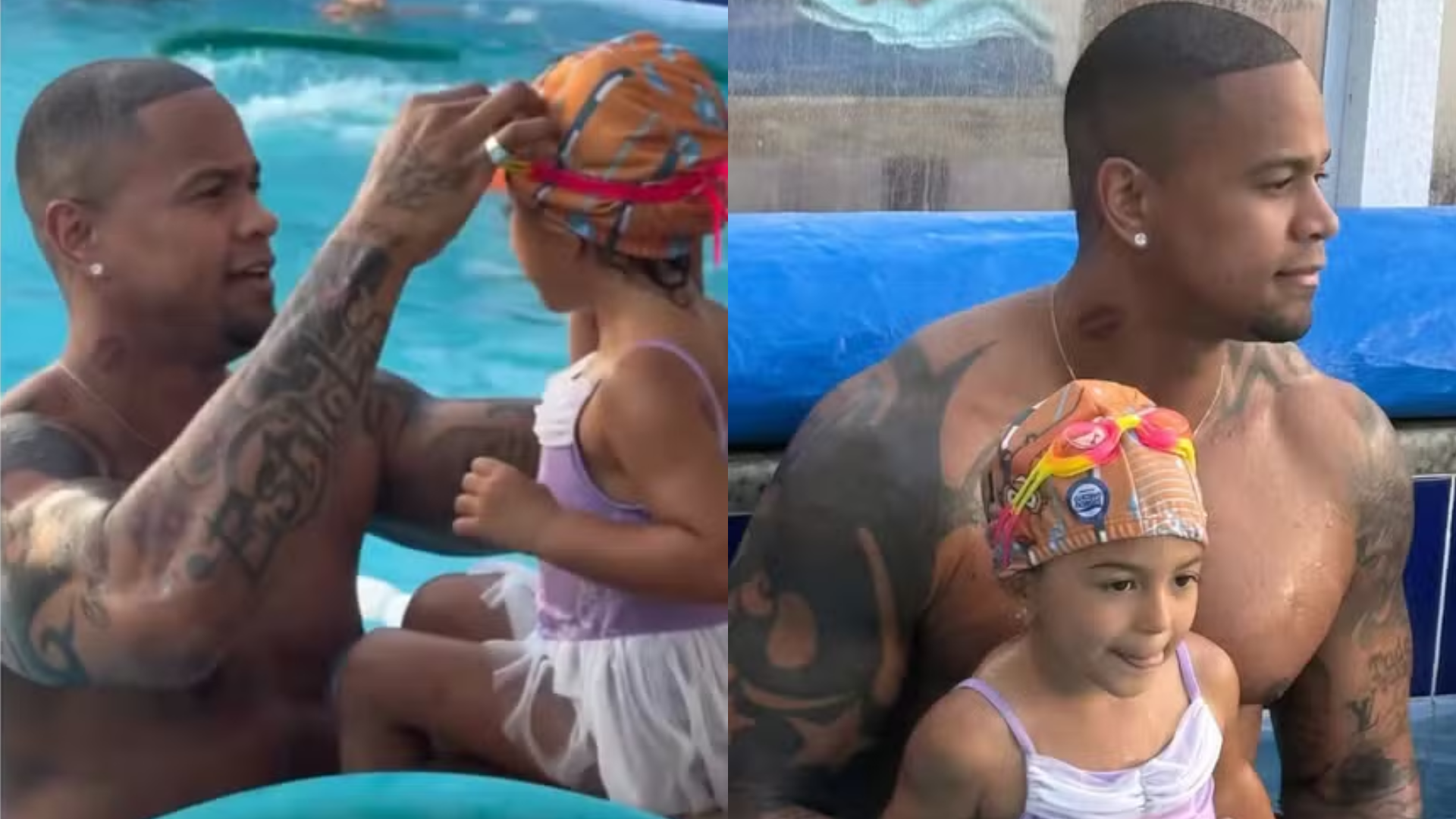 Paizão! Flagra de Léo Santana com a filha na natação impressiona a web