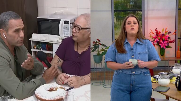 Entrevistada do Mais Você pega Tati Machado de surpresa e repórter reage: ‘Vou nem perguntar’