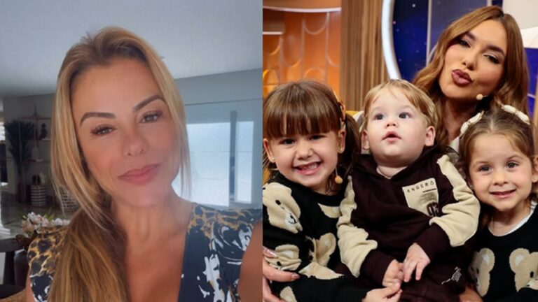 Poliana Rocha reage a fotos de Virginia com os filhos nos bastidores do SBT