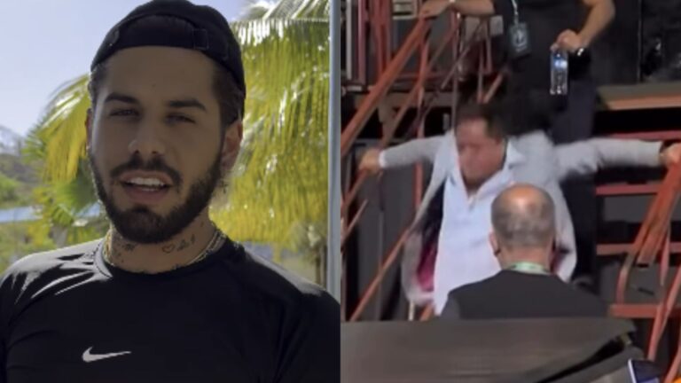 Fez deboche? Zé Felipe reage ao tombo de Leonardo em show