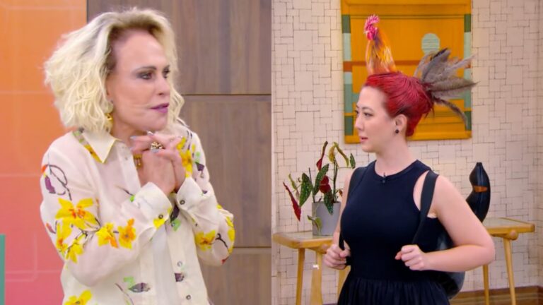 Ana Maria Braga se assusta com visual de jornalista no Mais Você: ‘Não recebeu a circular da direção?’