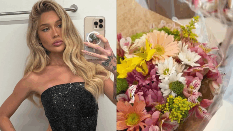 De quem foi? Karoline Lima recebe flores uma semana após ficar solteira