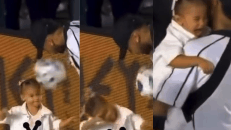 Foi grave? Filha de Neymar é atingida na cabeça por bola e cai no choro