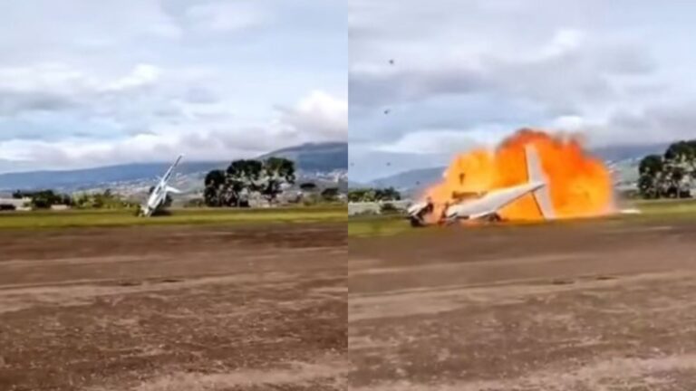 VÍDEO! Avião perde o controle, cai e explode após decolagem