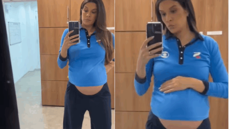 Renata Silveira mostra perrengue com uniforme da Globo na gravidez: ‘Não é fácil’
