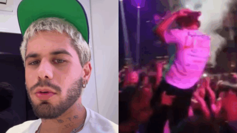 VÍDEO; Zé Felipe é apalpado em parte íntima por fã durante show e ‘chuta’ mulher