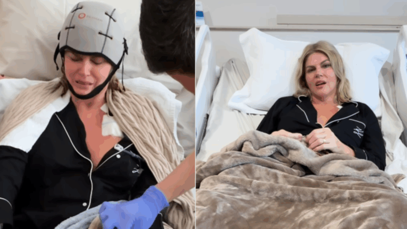 Val Marchiori surge chorando e faz desabafo após primeira quimioterapia: ‘Dói demais’