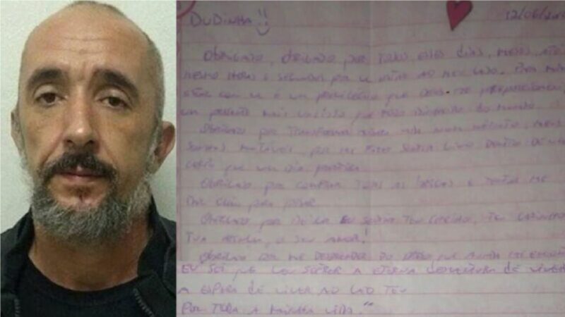 A suposta carta escrita por Cristian - Reprodução