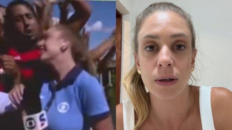 Repórter da Globo se manifesta após ser agredida ao vivo por torcedores do Flamengo: ‘Muito triste’