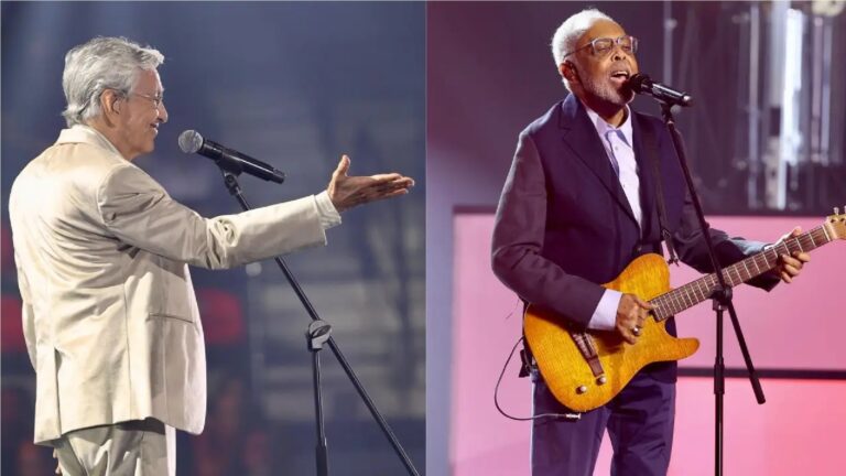 Caetano Veloso emociona ao cantar ‘Drão’ para Gil no Prêmio Multishow