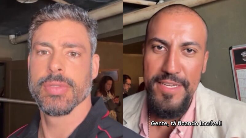 Com novo visual, Cauã Reymond volta a gravar com Ricardo Teodoro: ‘César e Olavinho’