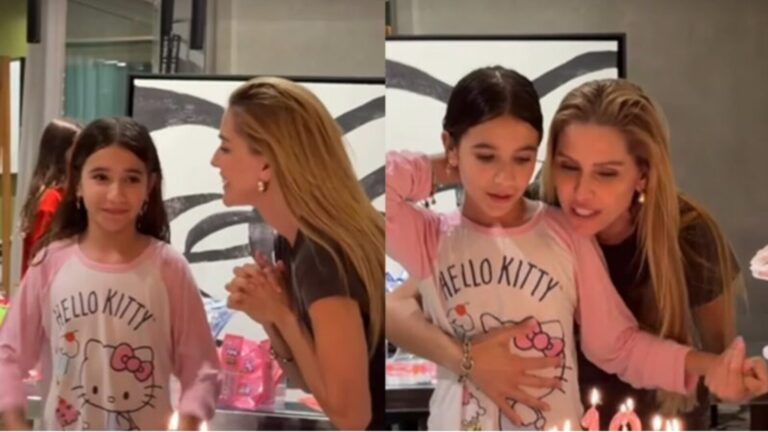 Filha de Deborah Secco completa 10 anos com festão e bolo vintage
