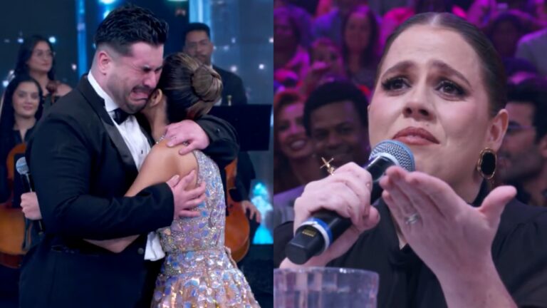 Tati Machado faz professor de dança chorar no Domingão: ‘Pedir licença para a Wanessa’