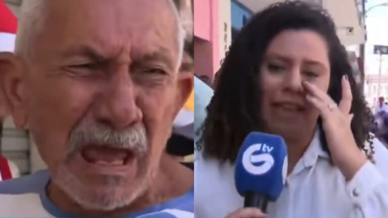 Idoso com fome chora ao vivo e faz jornalista da Record quebrar protocolo: ‘Passo o dia sem comer’